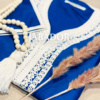 gandoura bleu tarz blanc