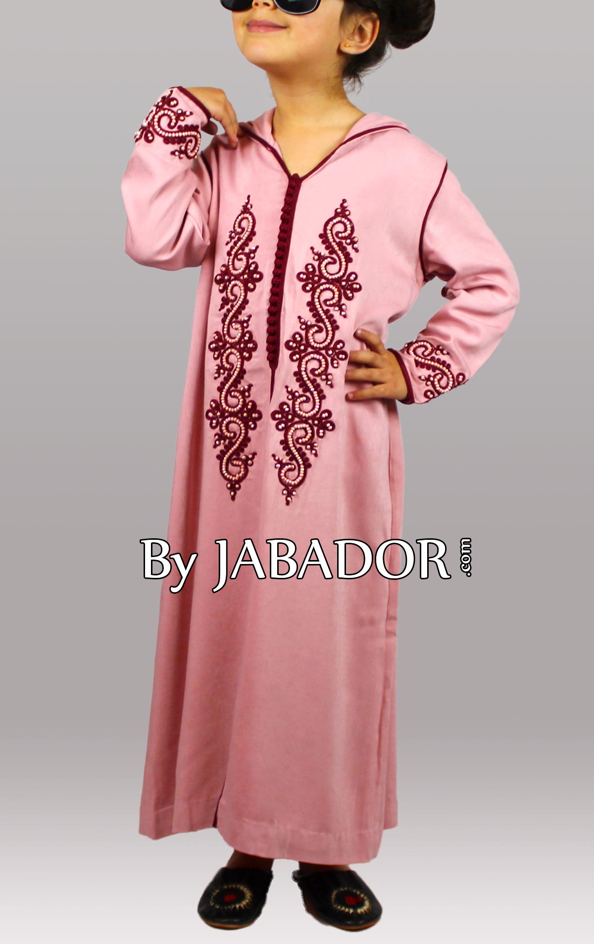 Djellaba Fille Rose du 2ans au 15ans by Jabador com Djellaba Fille Rose du 2ans au 15ans by Jabador com