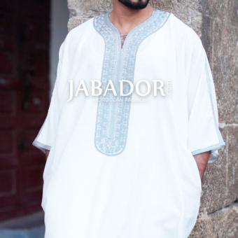 gandoura blanc / gris