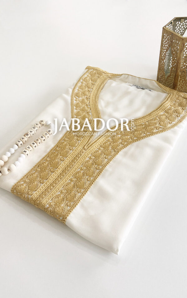 gandoura blanc / or