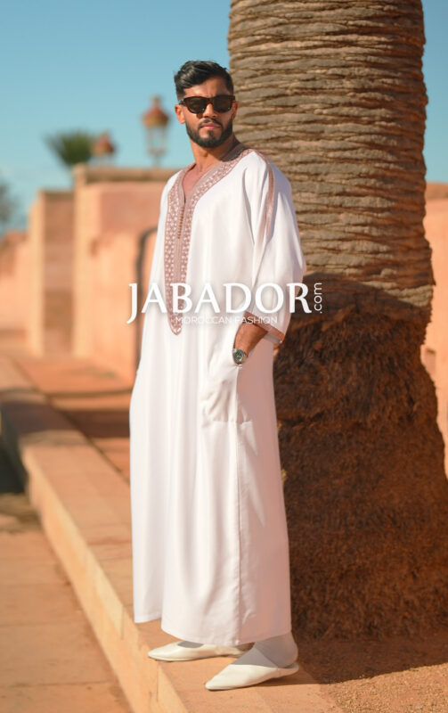 white & brown gandoura