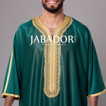 gandoura verde y oro