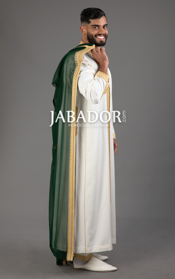 caftan 3 pieces vert or