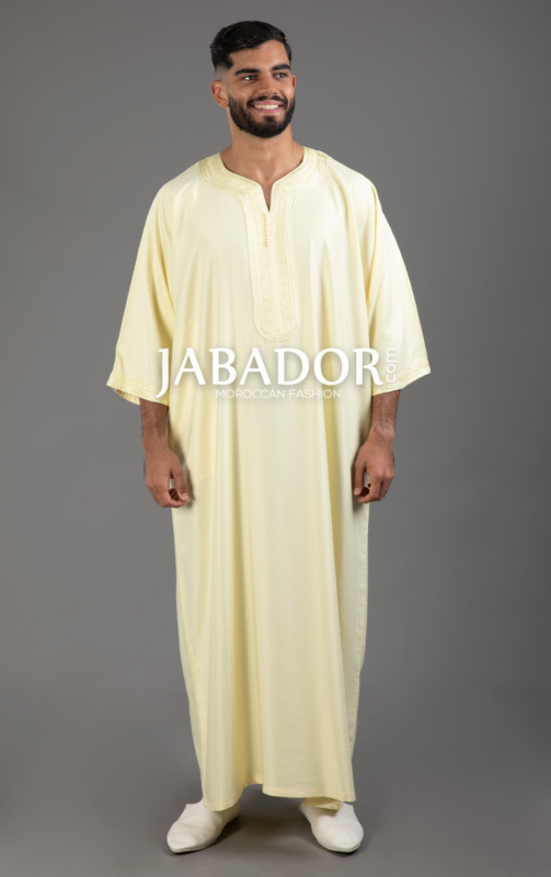 yellow moroccan thobe